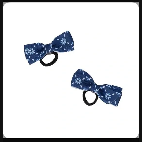 Navy Blue Floral Hair Ties for Dogs - Picture 1 of 1